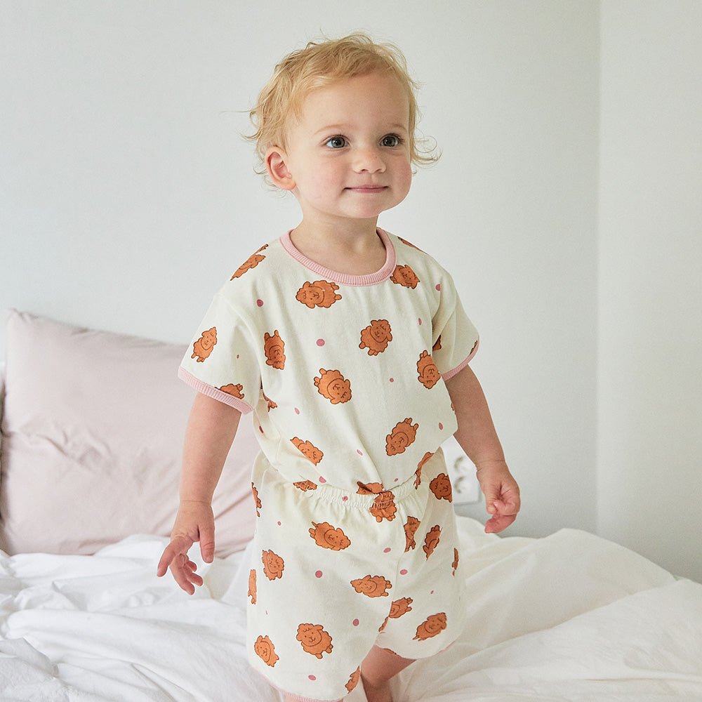 BabyRabbit Brown Poodle Short Sleeve — Toddler Pajamas & Loungewear Set (12-18M–5T)