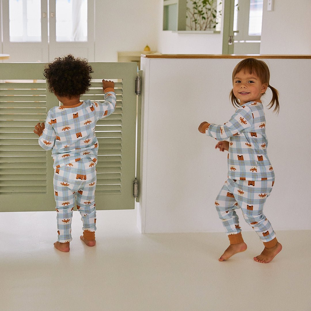 BabyRabbit Deer Checkered Long Sleeve — Toddler Cotton Pajamas & Loungewear Set (12M–5T)