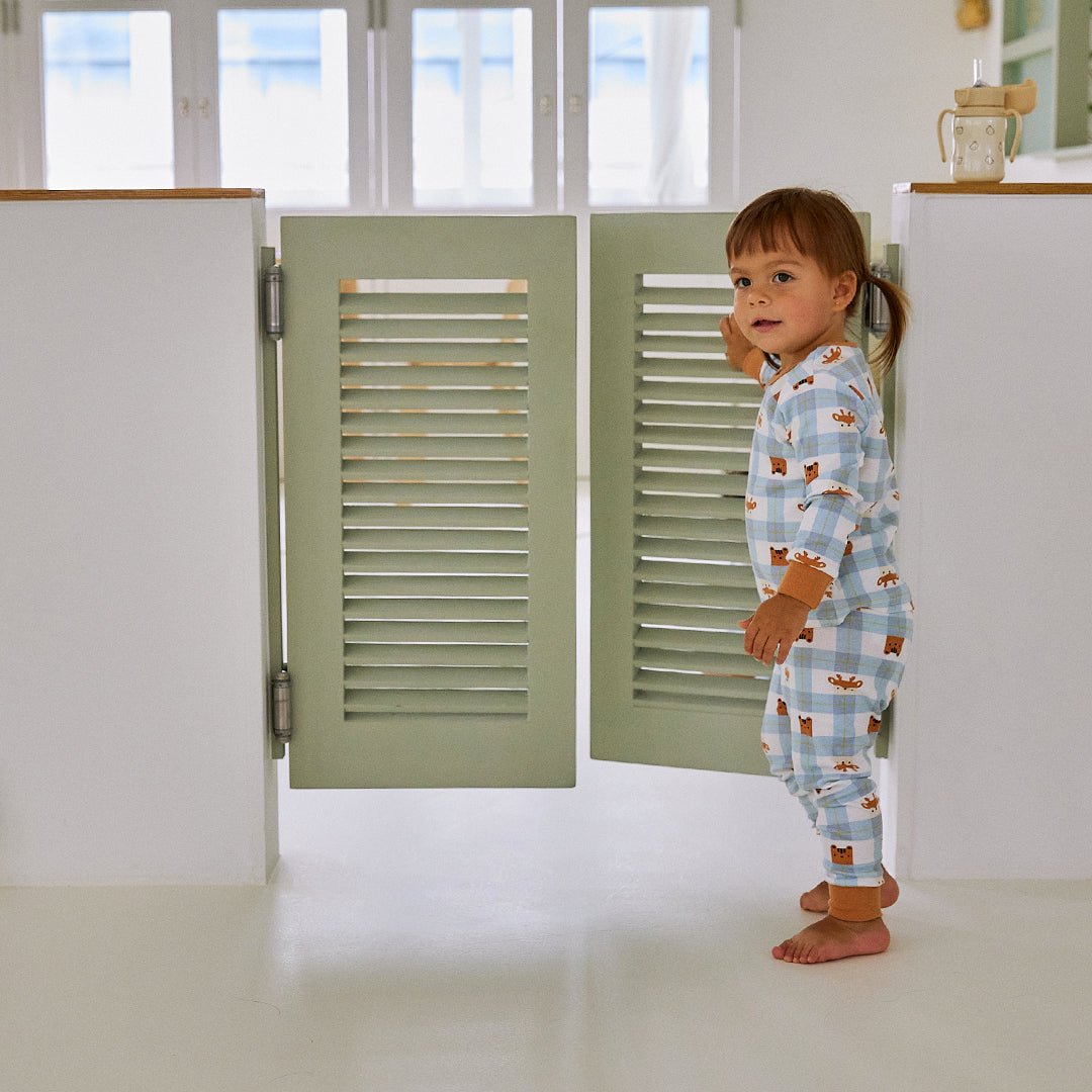 BabyRabbit Deer Checkered Long Sleeve — Toddler Cotton Pajamas & Loungewear Set (12M–5T)