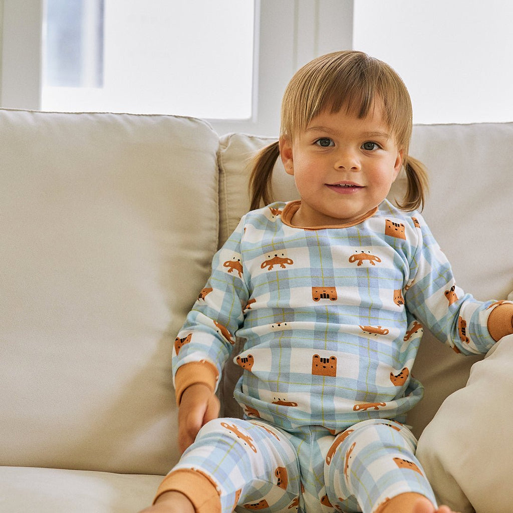 BabyRabbit Deer Checkered Long Sleeve — Toddler Cotton Pajamas & Loungewear Set (12M–5T)