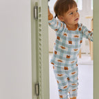 BabyRabbit Deer Checkered Long Sleeve — Toddler Cotton Pajamas & Loungewear Set (12M–5T)