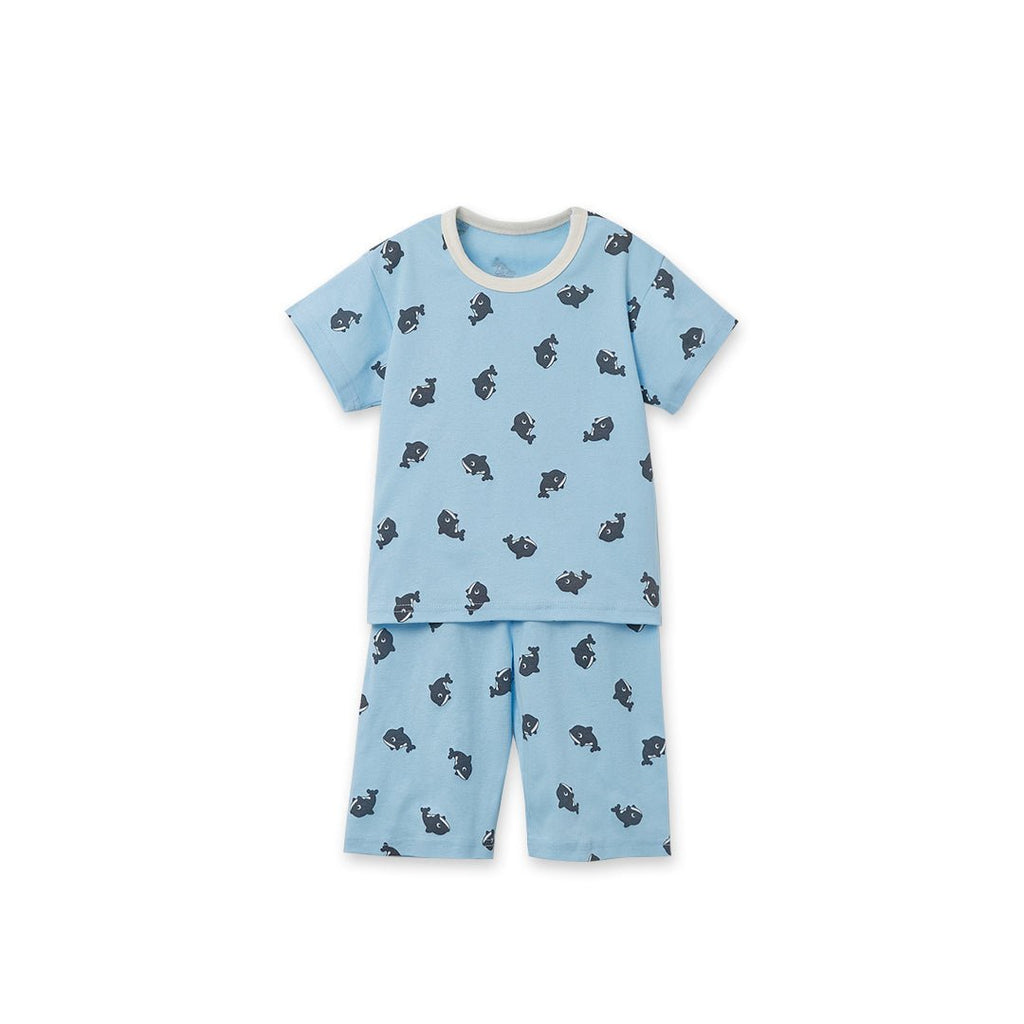 BabyRabbit Dolphin Toddler Loungewear Set — Short-Sleeve Top & Crop Pants, 96% Cotton (12M–5T)