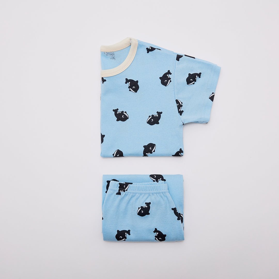 BabyRabbit Dolphin Toddler Loungewear Set — Short-Sleeve Top & Crop Pants, 96% Cotton (12M–5T)
