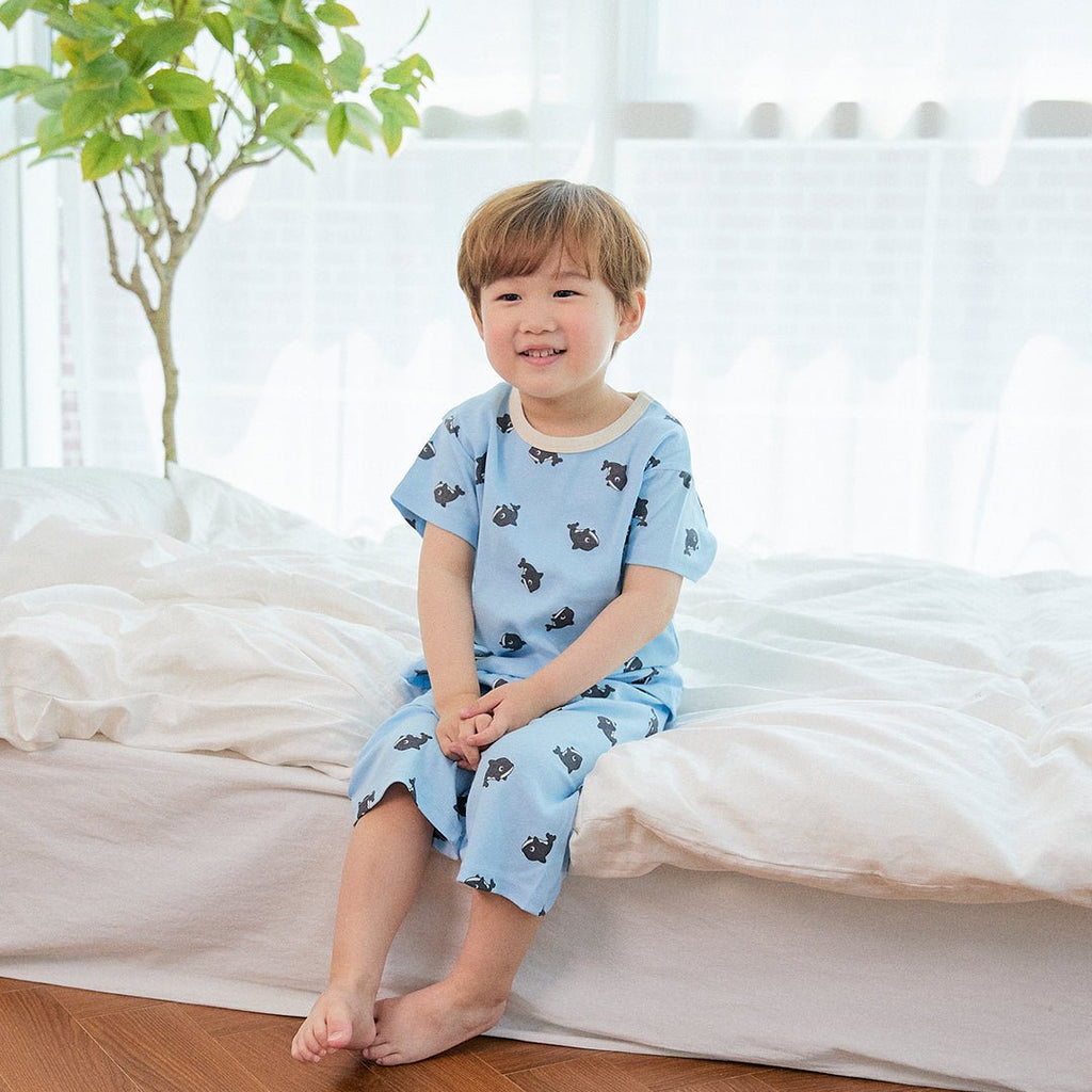BabyRabbit Dolphin Toddler Loungewear Set — Short-Sleeve Top & Crop Pants, 96% Cotton (12M–5T)