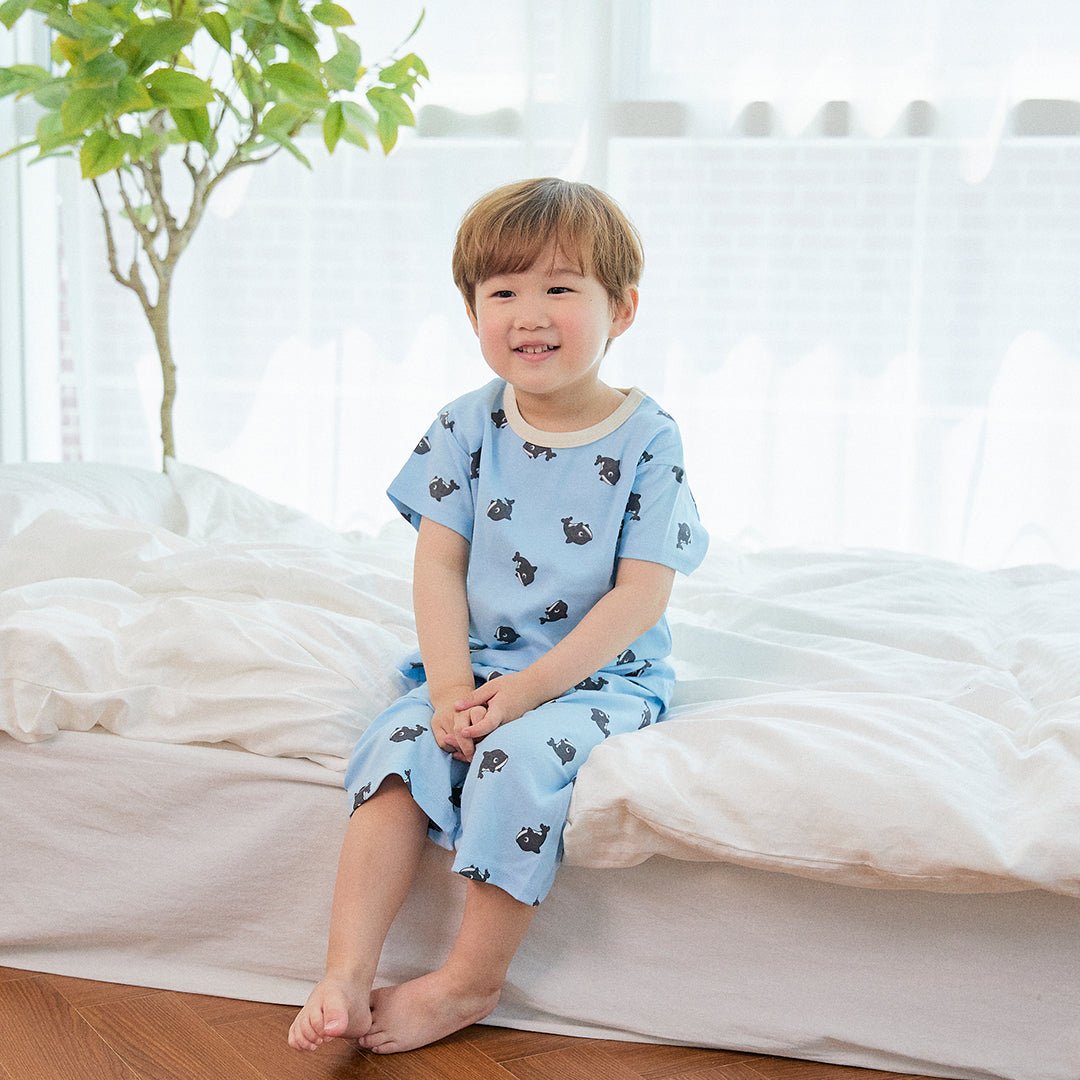 BabyRabbit Dolphin Toddler Loungewear Set — Short-Sleeve Top & Crop Pants, 96% Cotton (12M–5T)