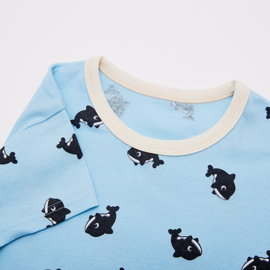 BabyRabbit Dolphin Toddler Loungewear Set — Short-Sleeve Top & Crop Pants, 96% Cotton (12M–5T)