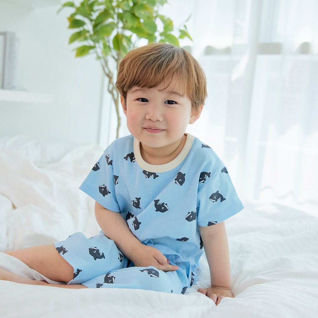 BabyRabbit Dolphin Toddler Loungewear Set — Short-Sleeve Top & Crop Pants, 96% Cotton (12M–5T)