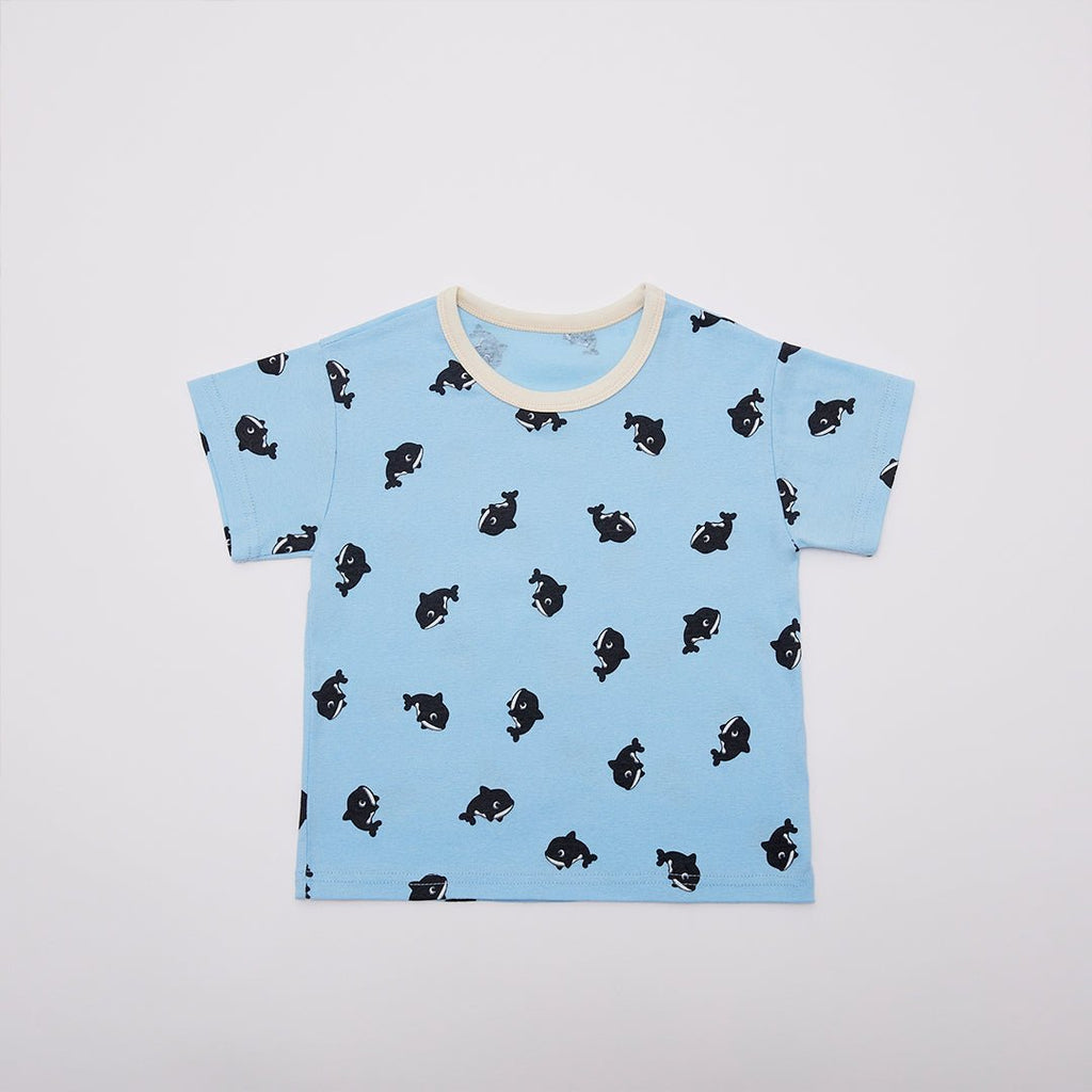 BabyRabbit Dolphin Toddler Loungewear Set — Short-Sleeve Top & Crop Pants, 96% Cotton (12M–5T)