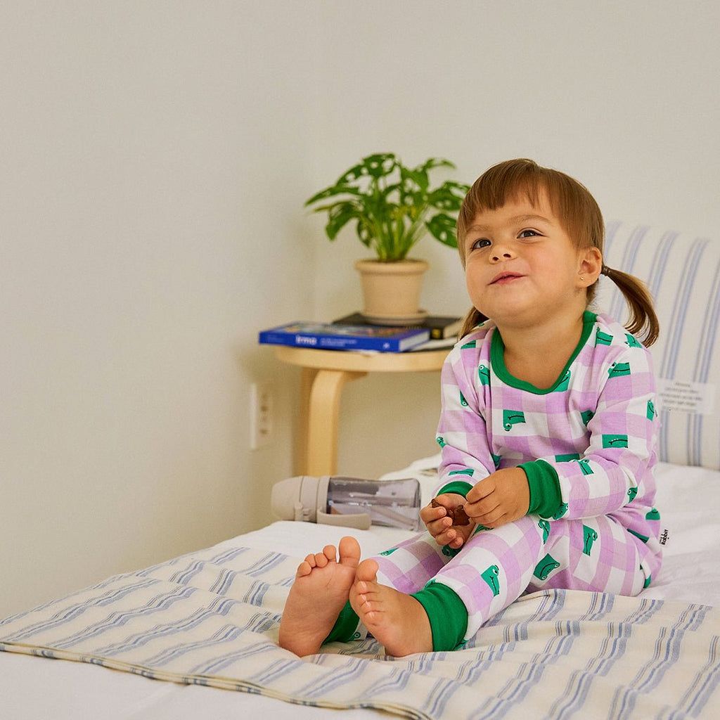 BabyRabbit Frog Checkered Long Sleeve — Toddler Cotton Pajamas & Loungewear Set (12M–5T)