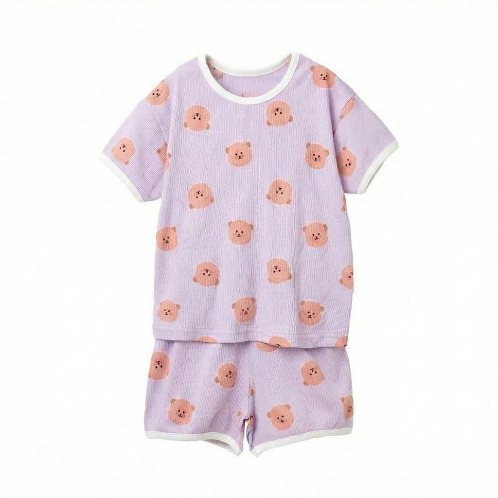 BabyRabbit Teddy Bear Short Sleeve — Toddler Cotton Pajamas & Loungewear Set (12-18M–5T)