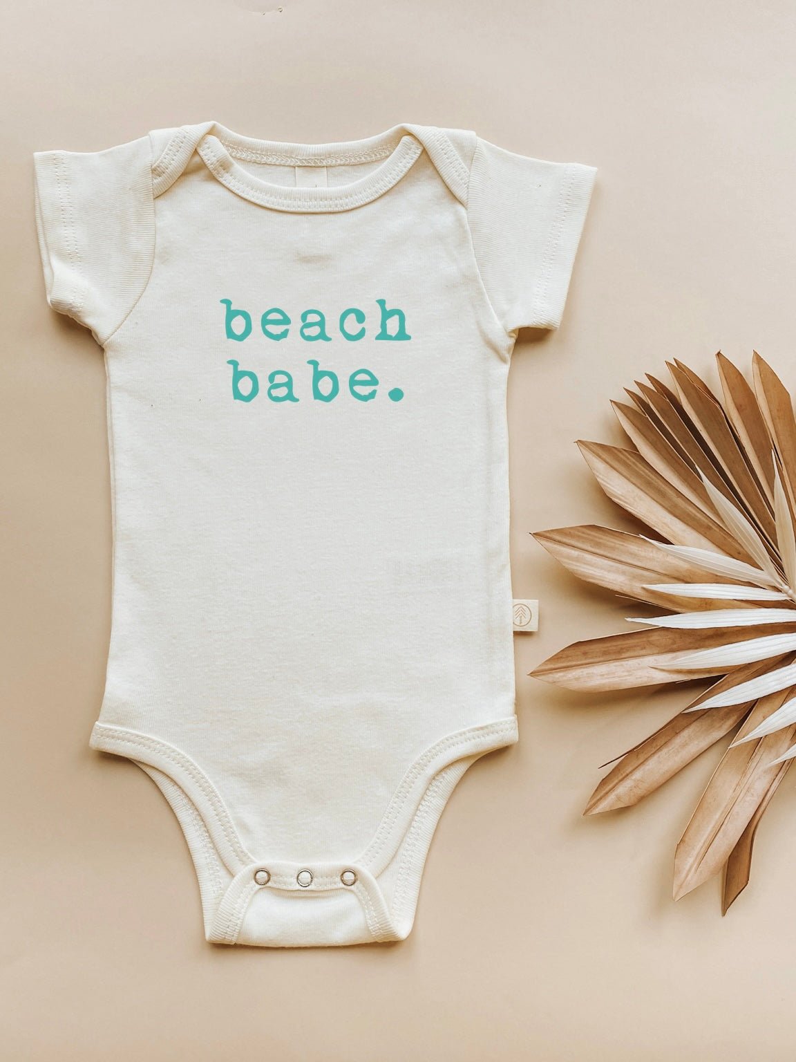 Beach Babe Organic Cotton Baby Bodysuit Short Sleeve