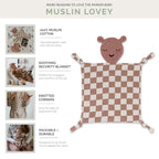 Doudou de muselina 100% - Cuadros Rosewood