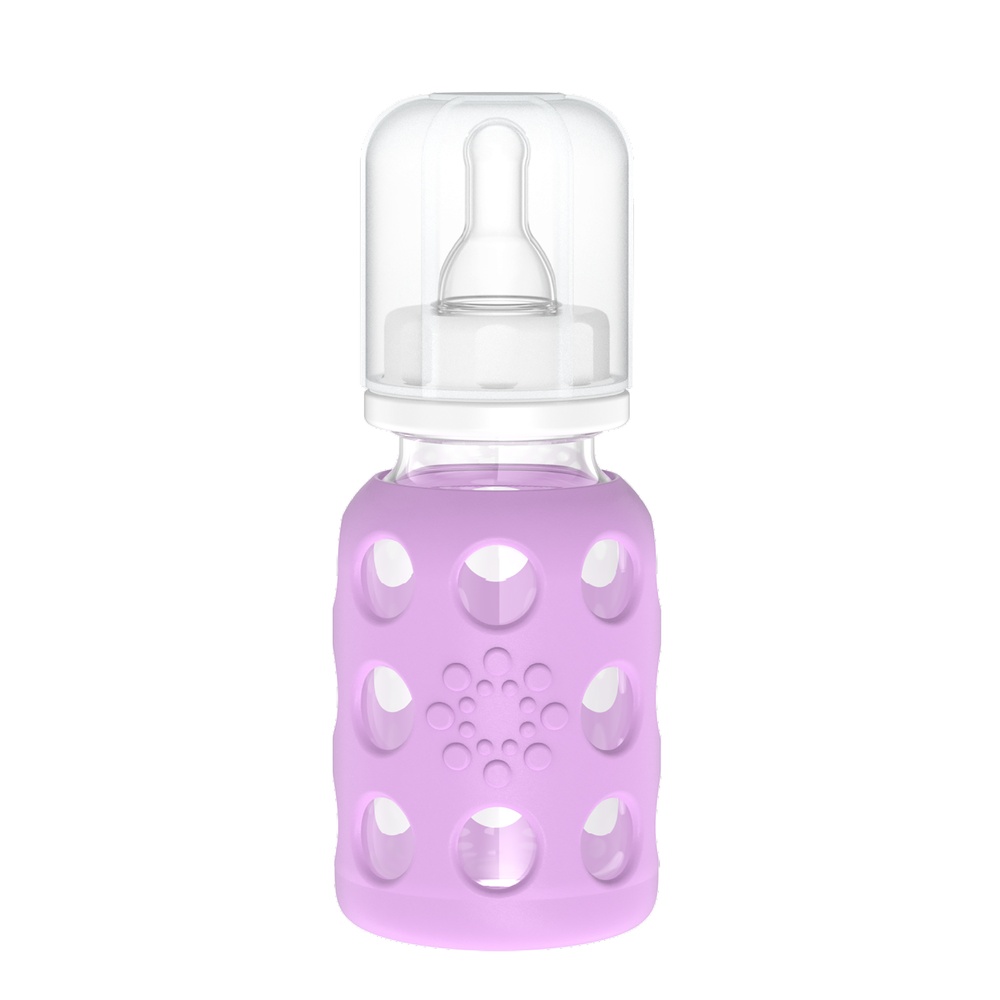 4oz Glass Baby Bottle - Stage 1 Nipple, Stopper, and Cap