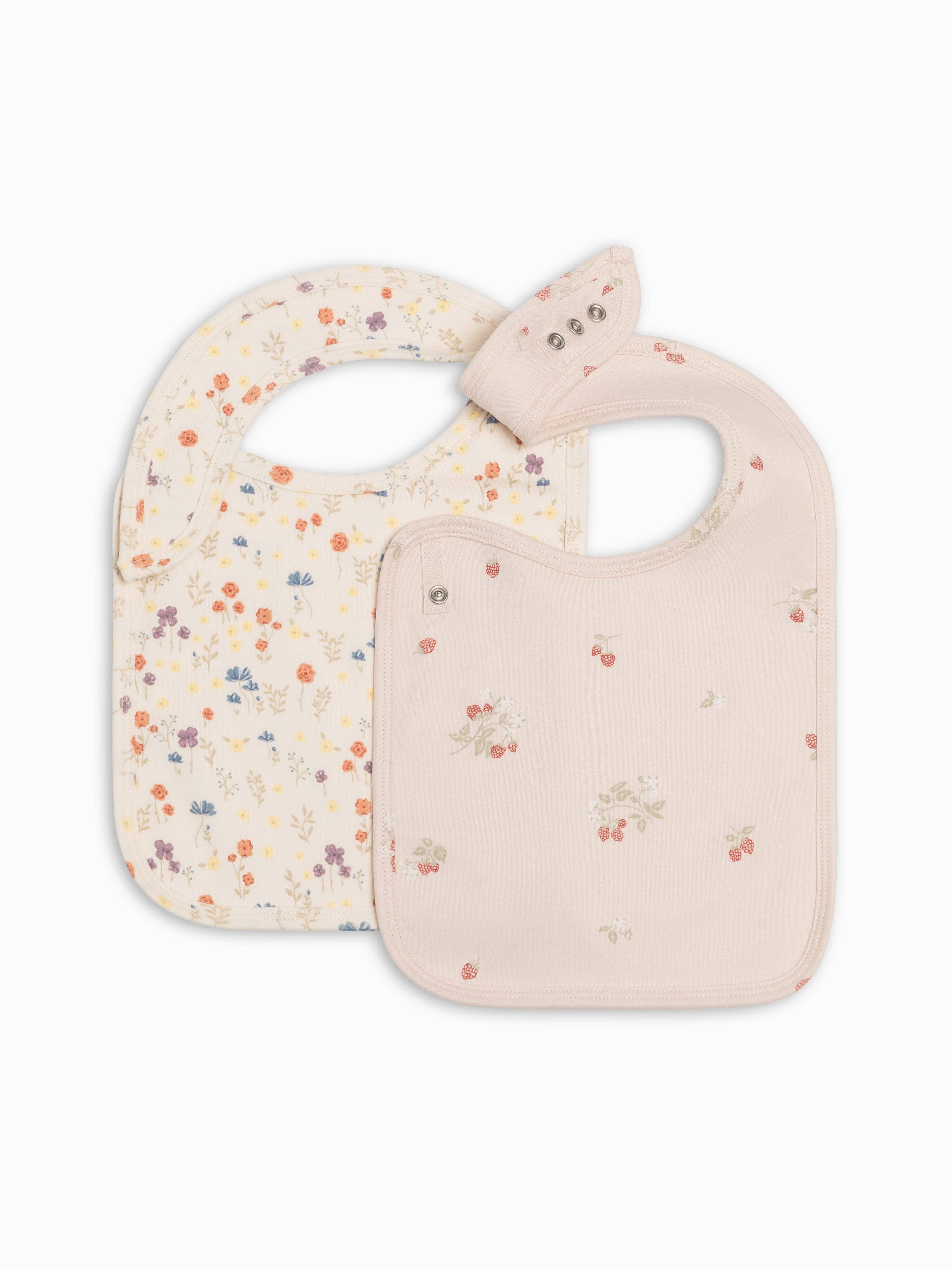 2-Pack Bibs - Margot Floral + Raspberries