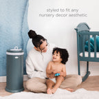 Ubbi Steel Diaper Pail — Odor-Locking Stainless Steel with Rubber Seal, Uses Any Standard Trash Bag