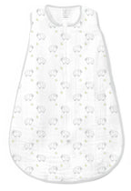 Muslin zzZipMe Sack, 2-Way Zip, Little Lambs, Sterling