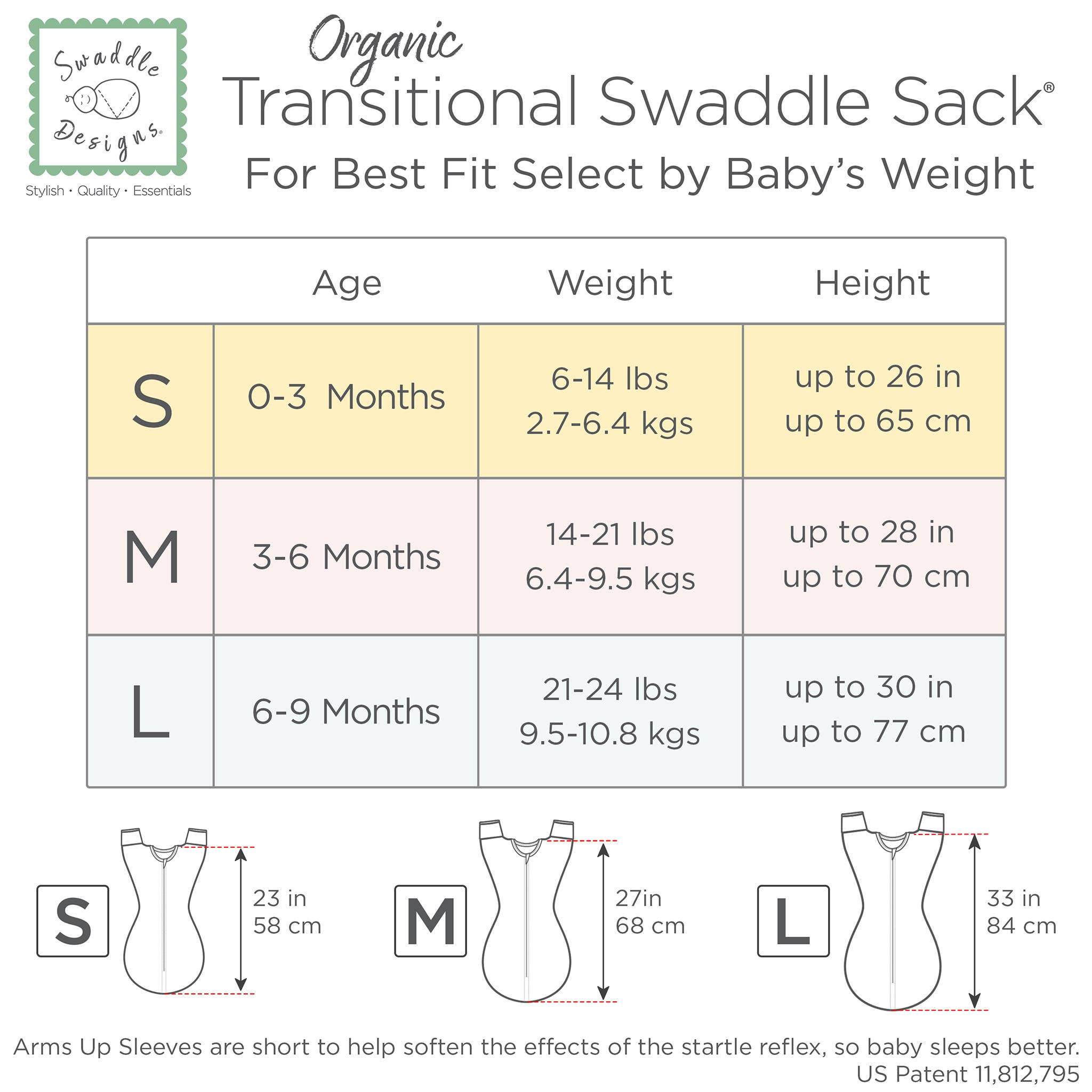 Organic Transitional Swaddle Sack, Sand Dollar