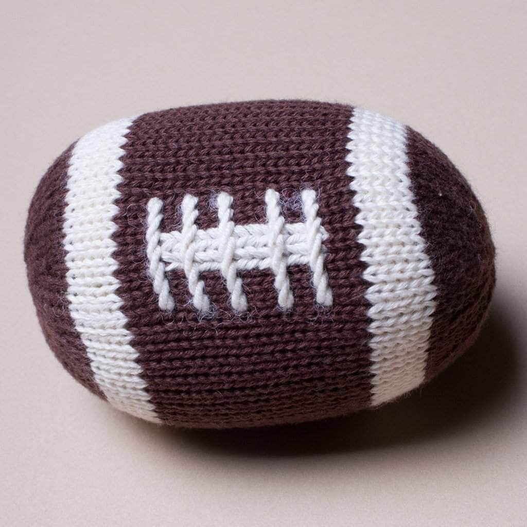 Organic Baby Toy - Football Rattle (Handmade)