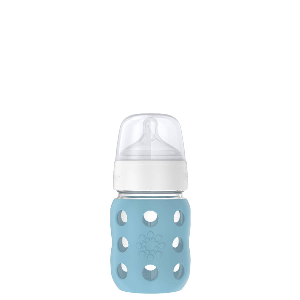 8oz Glass Baby Bottle Stage 2 Nipple, Stopper, Cap