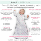 Soft Fleece zzZipMe Sack, 2-Way Zipper, Hedgehog, Black