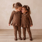 Organic Legging Set of 2 - Chestnut Bloom + Brown