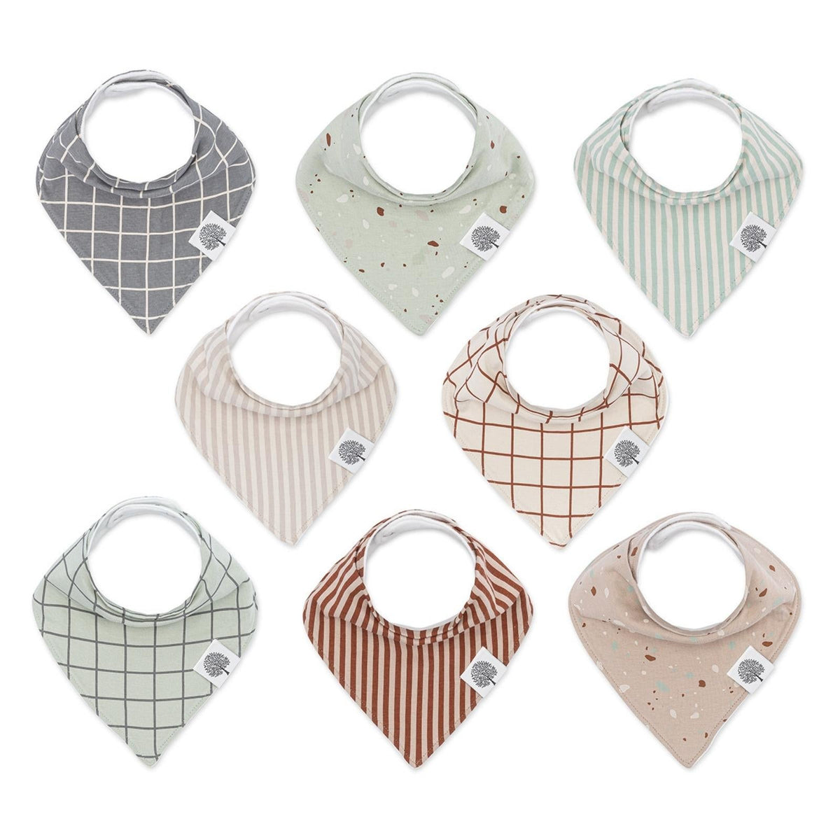Set de baberos tipo bandana (paquete de 8)