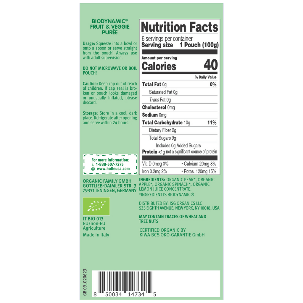 Holle Biodynamic Baby Food Pouches: Power Parrot (12 pack)