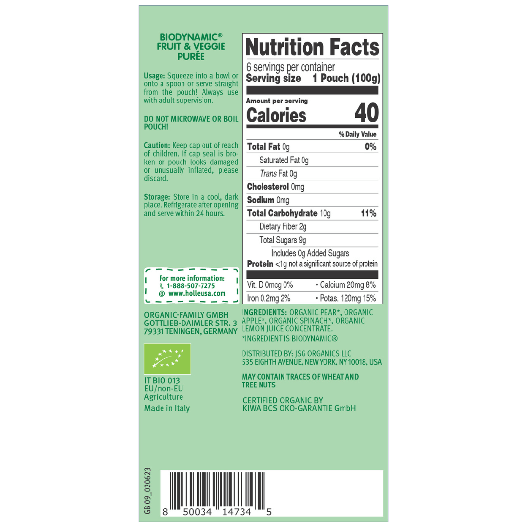 Holle Biodynamic Baby Food Pouches: Power Parrot (12 pack)
