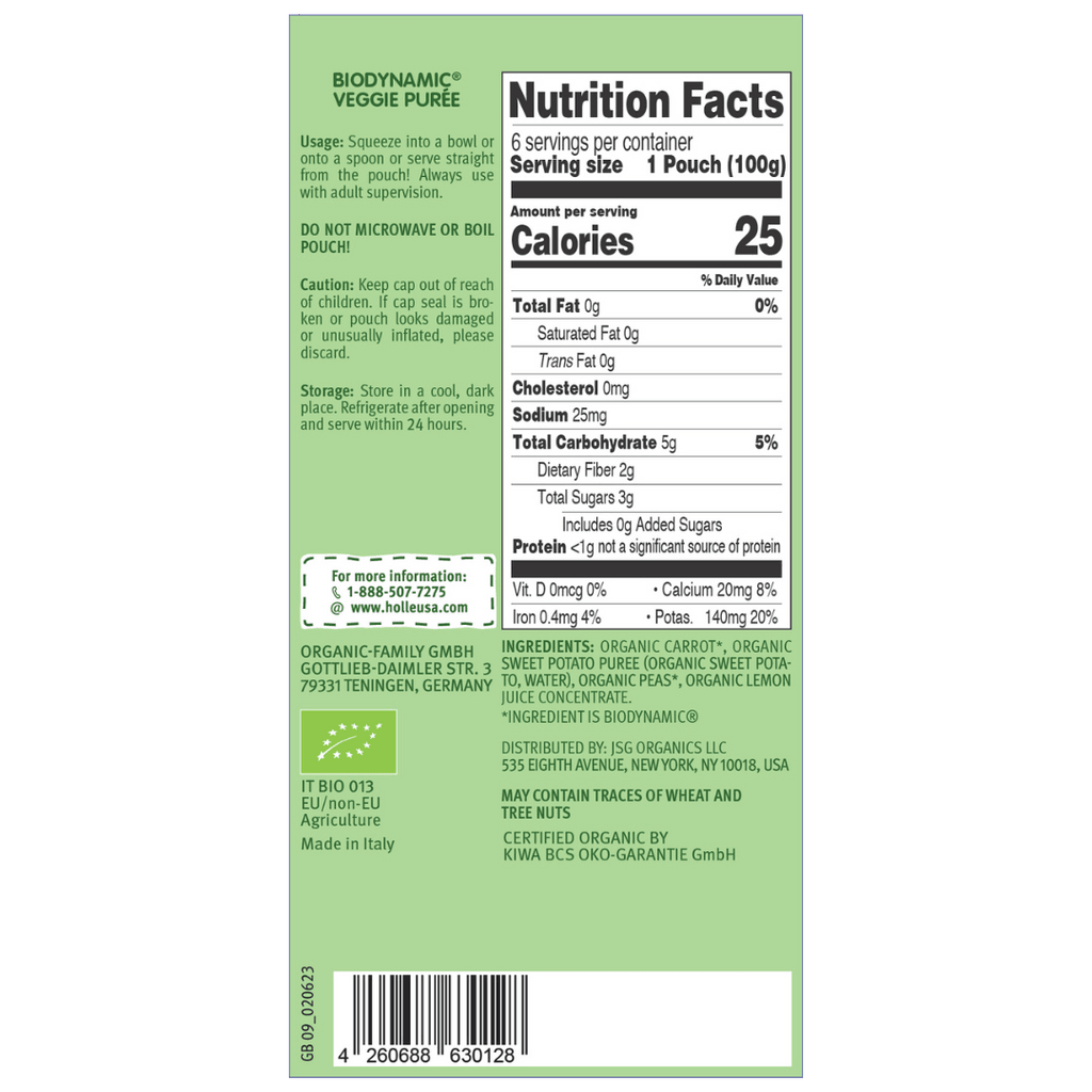Holle Biodynamic Baby Food Pouches: Veggie Bunny (12 pack)