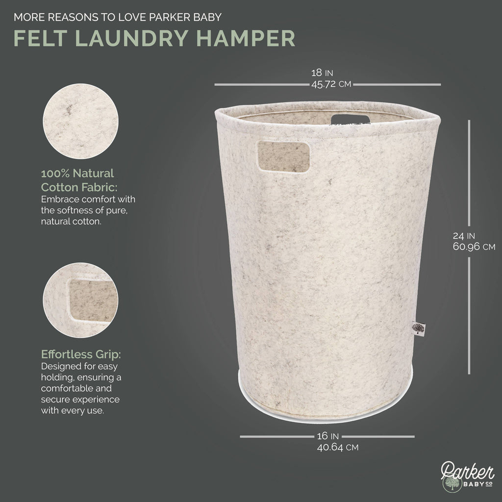 Felt Laundry Hamper - White