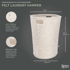 Felt Laundry Hamper - White