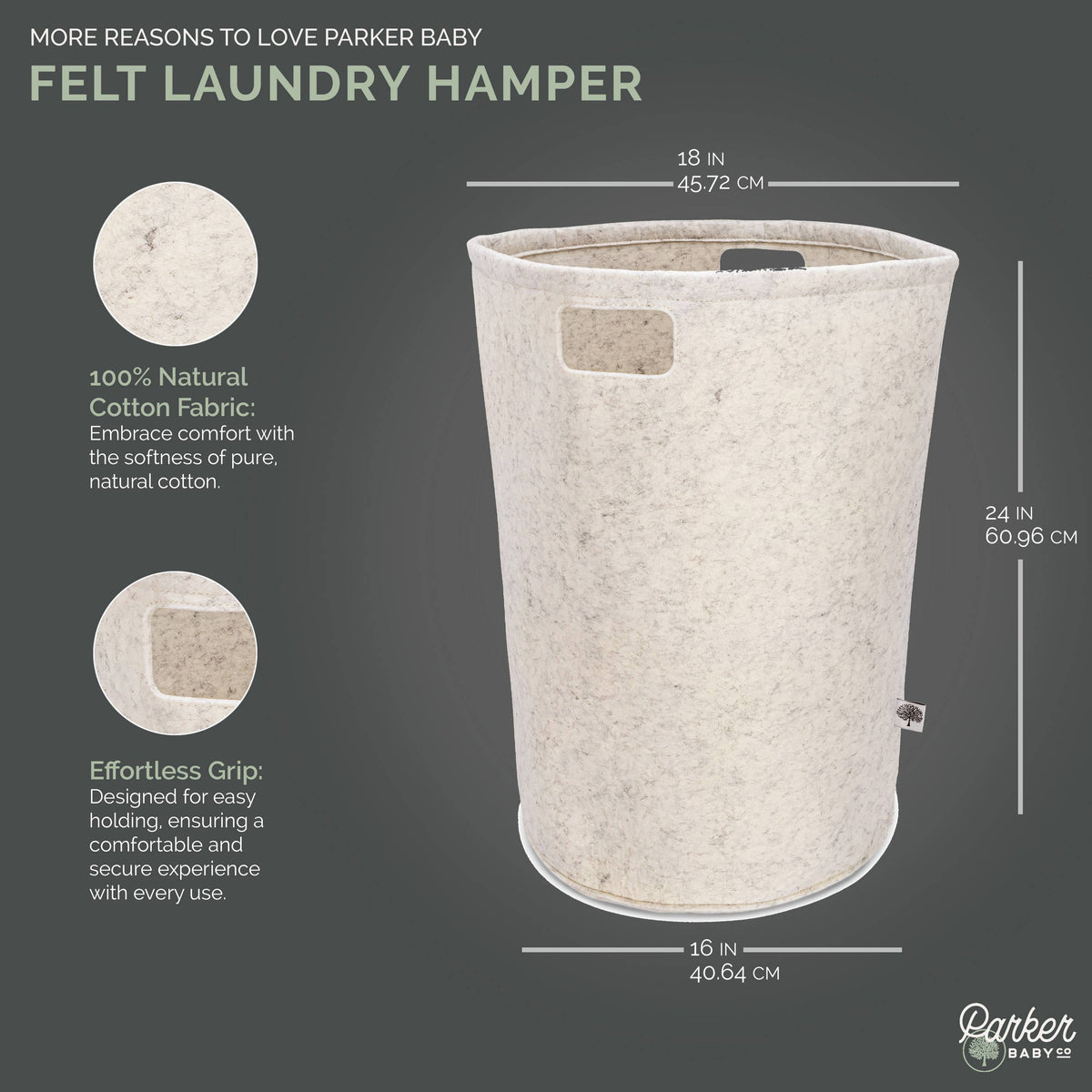 Felt Laundry Hamper - White
