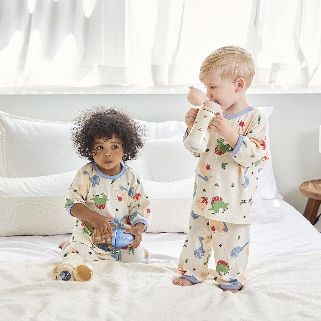 BabyRabbit Big Dino 3/4 Sleeve — Toddler Cotton Pajamas & Loungewear Set (12M–5T)