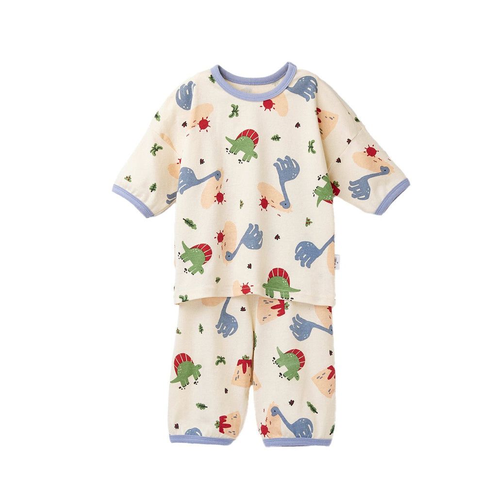 BabyRabbit Big Dino 3/4 Sleeve — Toddler Cotton Pajamas & Loungewear Set (12M–5T)