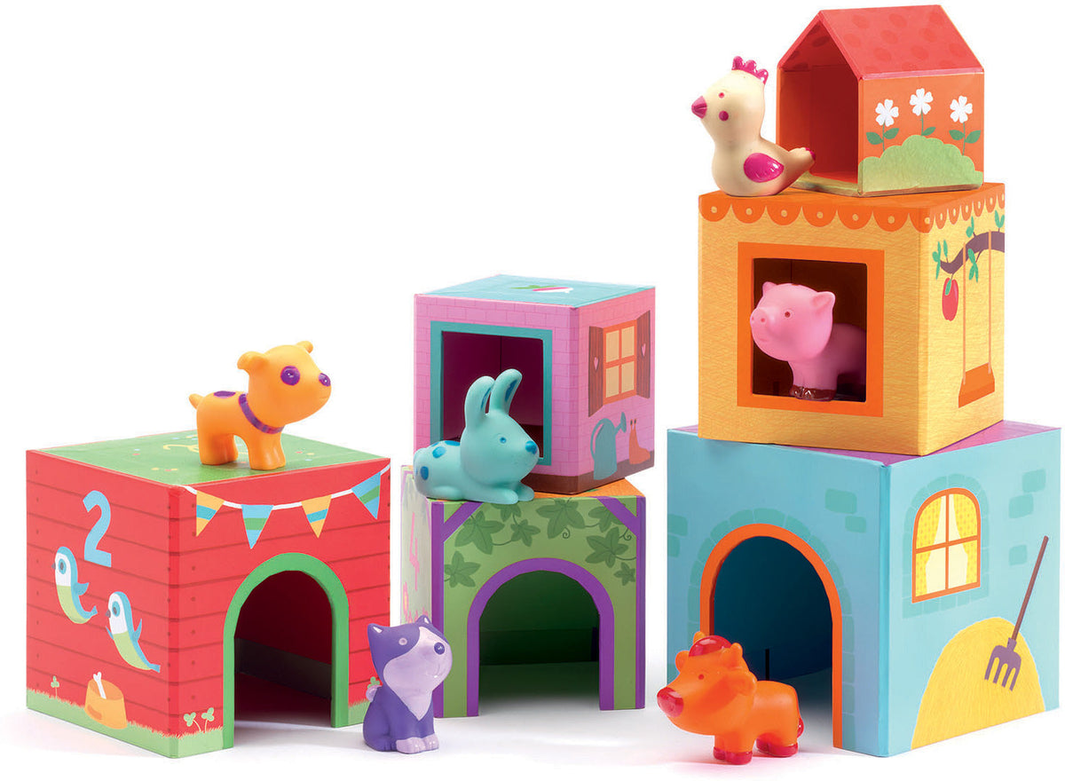 Topanifarm Nest and Stack Blocks + Animals