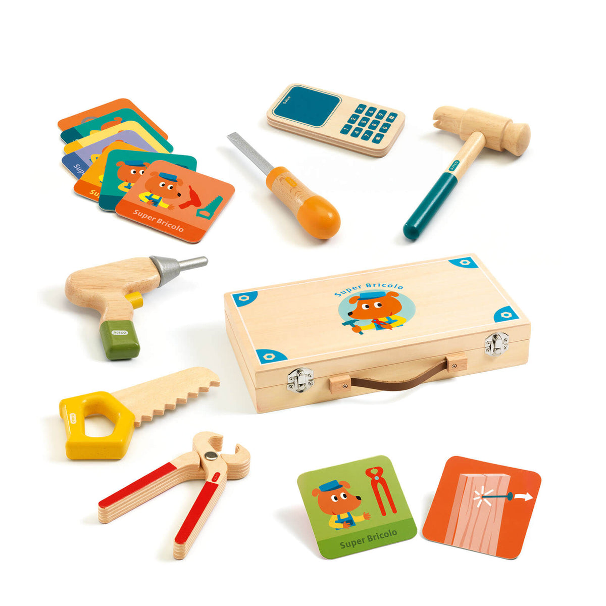Super Bricolo Wooden Tool Box Set