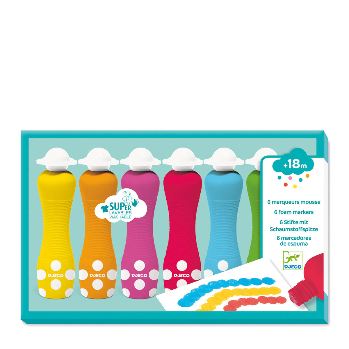 6 Foam Markers for Little Hands