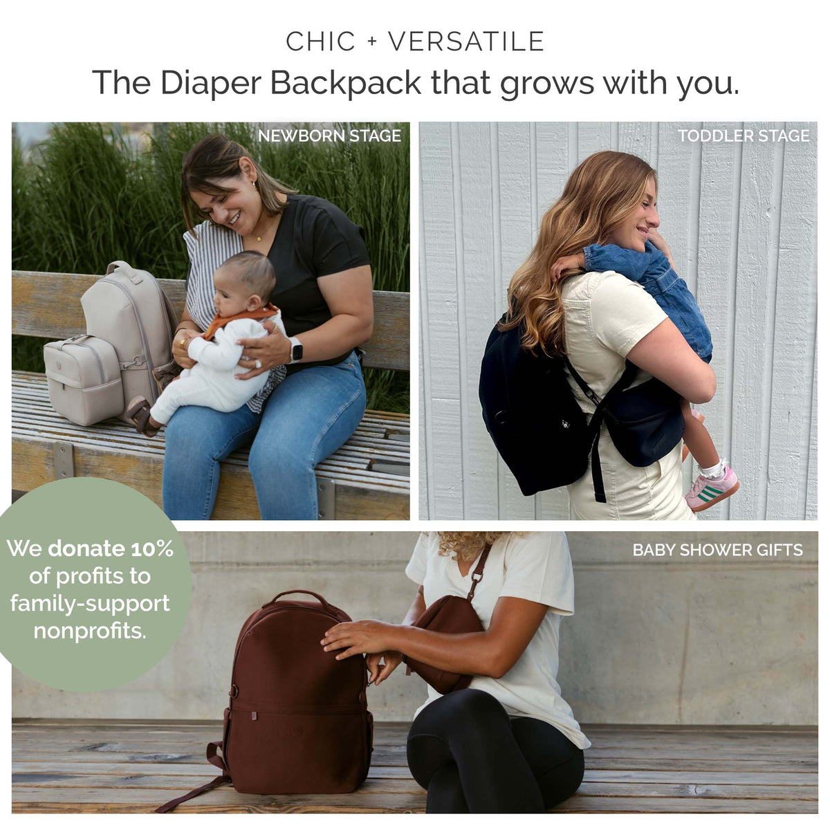 Mochila pañalera de neopreno Drift