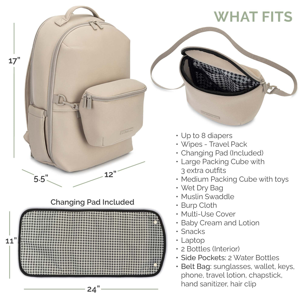 Mochila pañalera de neopreno Drift
