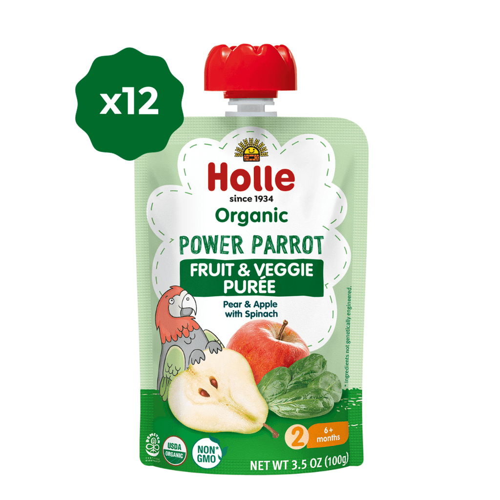 Holle Biodynamic Baby Food Pouches: Power Parrot (12 pack)