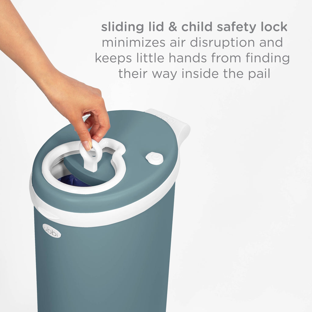 Ubbi Steel Diaper Pail — Odor-Locking Stainless Steel with Rubber Seal, Uses Any Standard Trash Bag