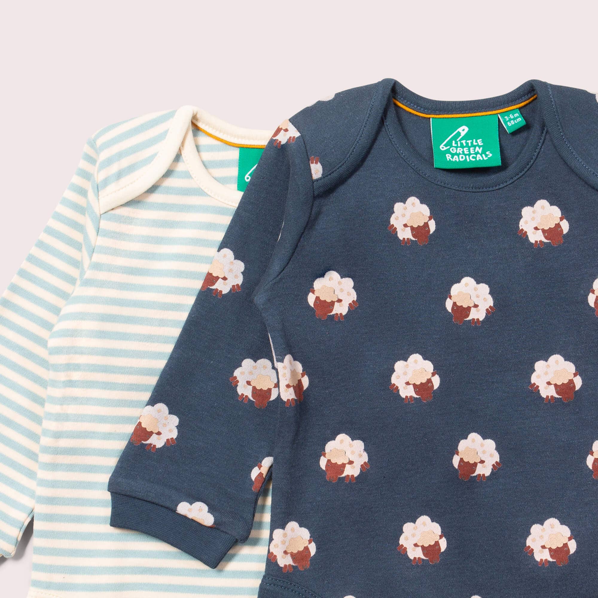 Paquete de 2 mamelucos de bebé con diseño de ovejas durmiendo