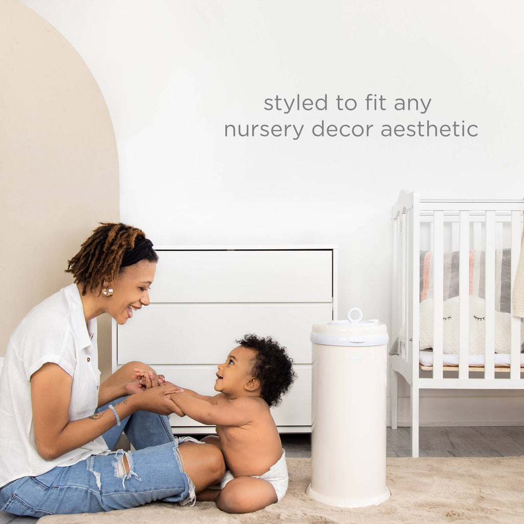 Ubbi Steel Diaper Pail — Odor-Locking Stainless Steel with Rubber Seal, Uses Any Standard Trash Bag