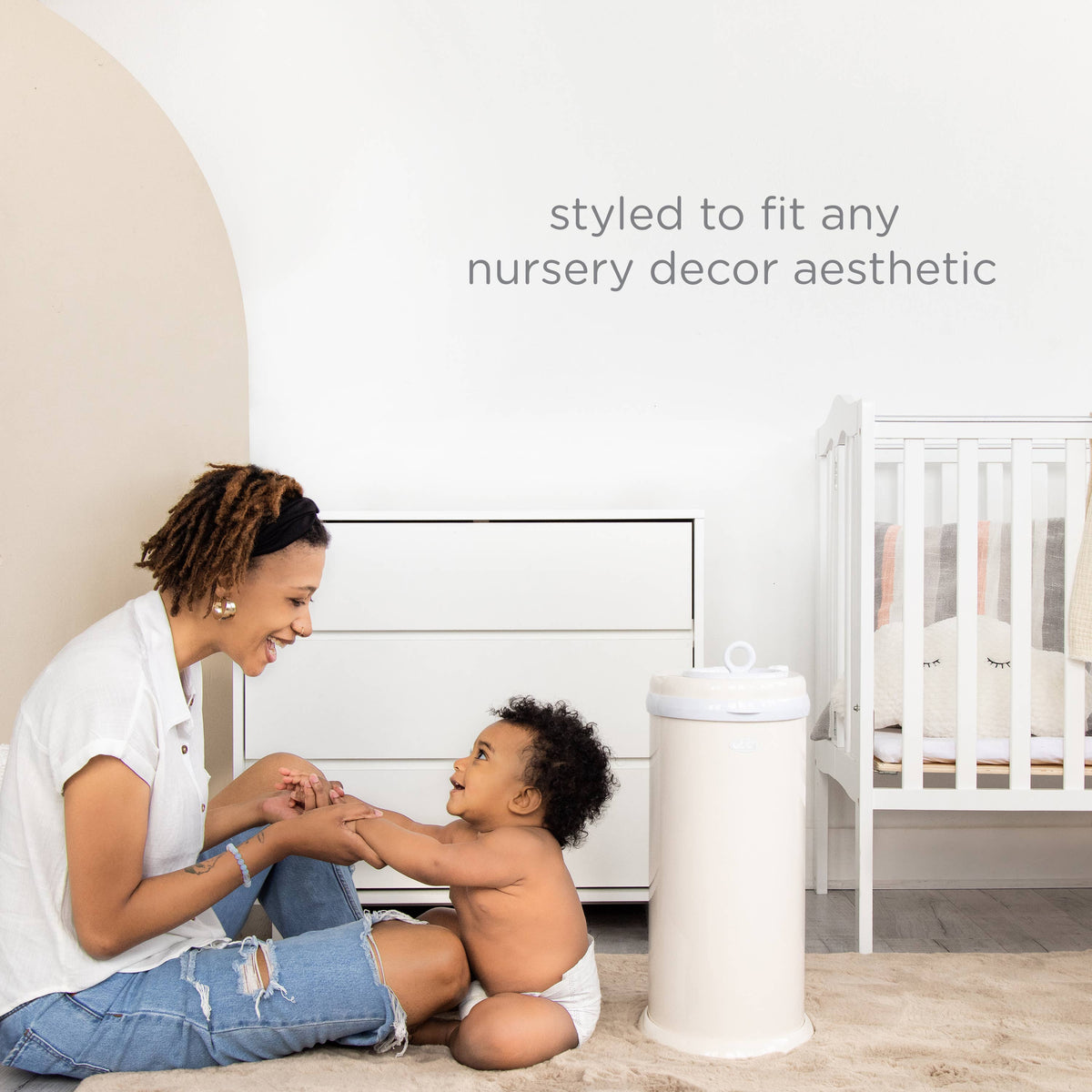 Ubbi Steel Diaper Pail — Odor-Locking Stainless Steel with Rubber Seal, Uses Any Standard Trash Bag