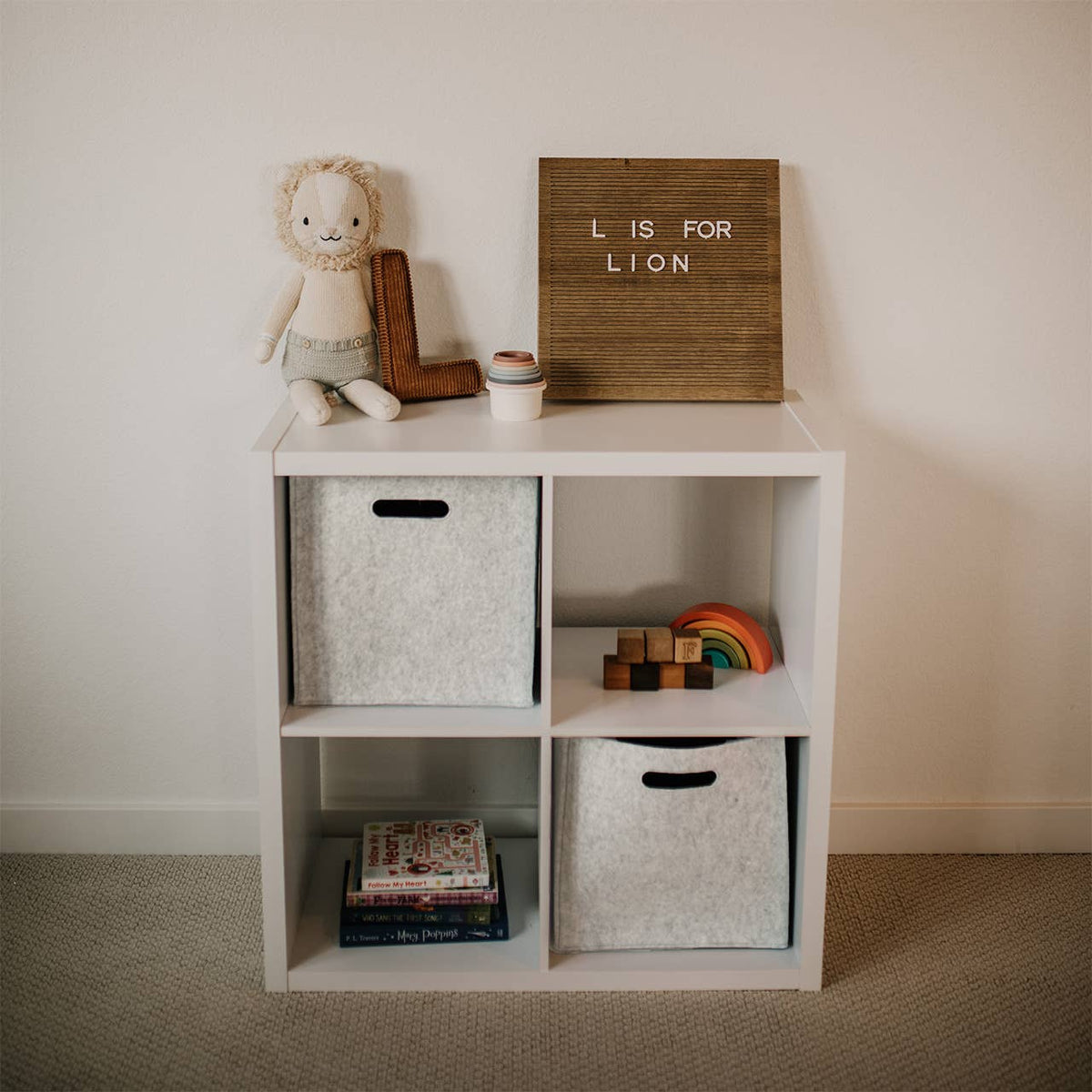 Felt Cube Storage Bin - White