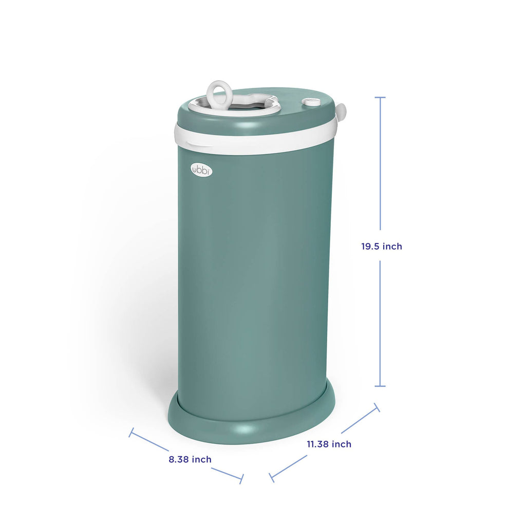 Ubbi Steel Diaper Pail — Odor-Locking Stainless Steel with Rubber Seal, Uses Any Standard Trash Bag