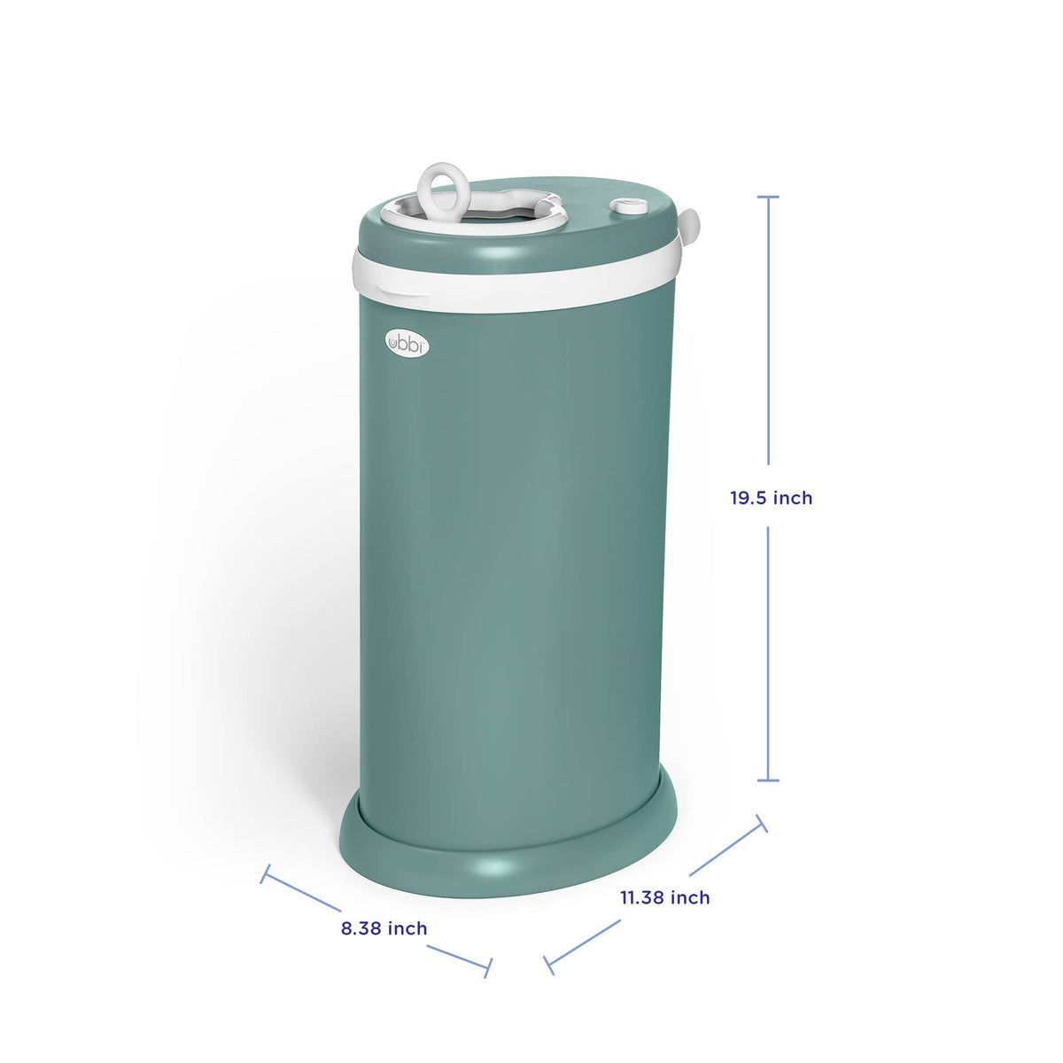 Ubbi Steel Diaper Pail — Odor-Locking Stainless Steel with Rubber Seal, Uses Any Standard Trash Bag