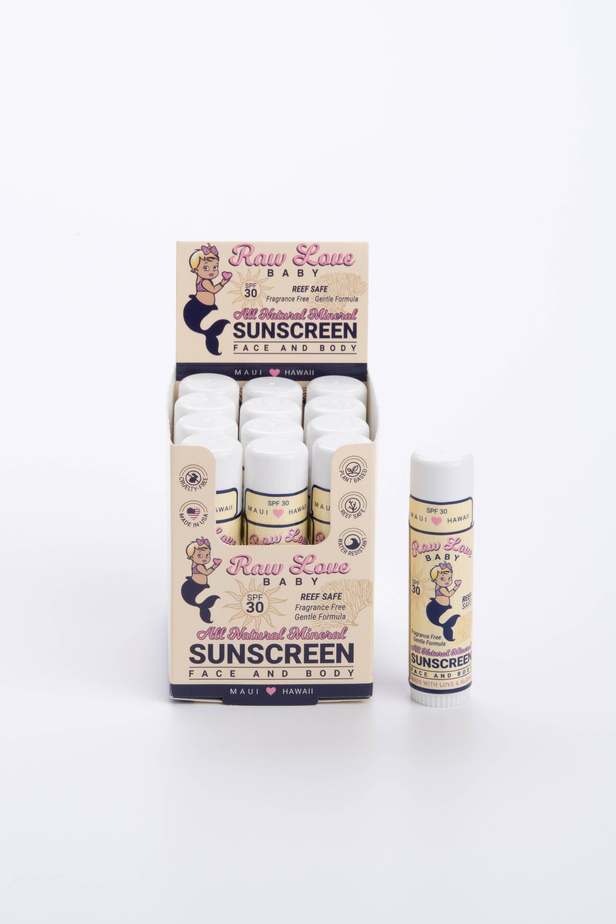 SPF 30 Baby Mineral Sunscreen Stick Reef-Safe Fragrance Free