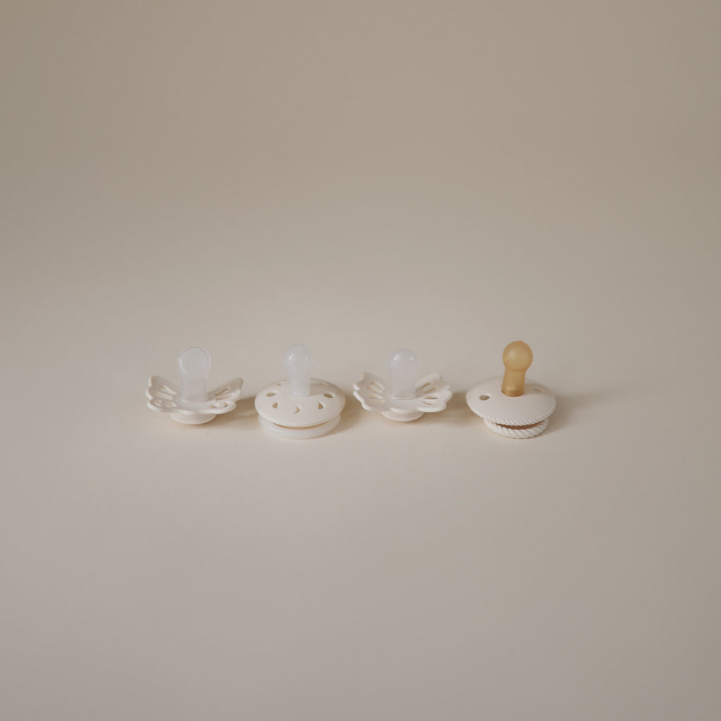 FRIGG Baby's First Pacifier Moonlight Sailing (Cream) 4-Pack - Mushie