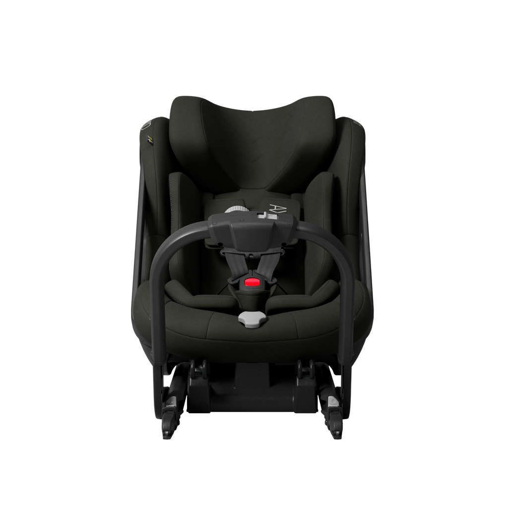 Axkid ONE 3 in Forest Moss Green, front, with the infant insert fitted